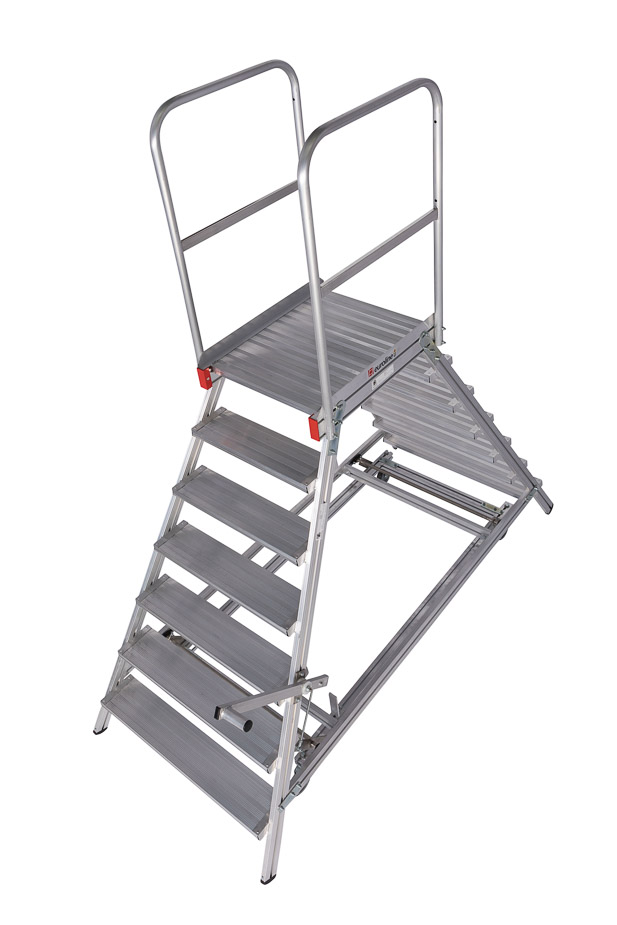 beidseitig begehbare mobile Podesttreppe