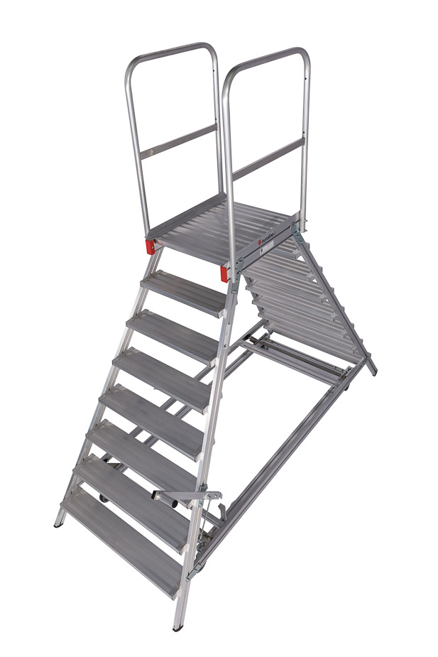 beidseitig begehbare mobile Podesttreppe